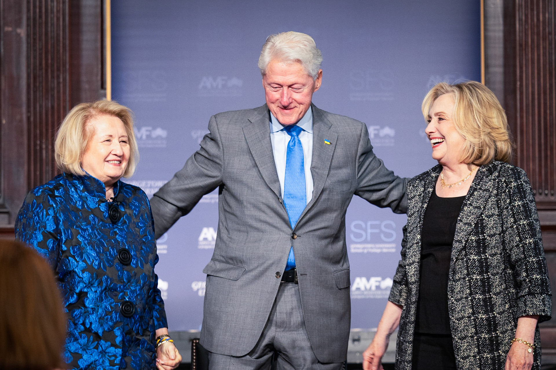 Former President of the United States Bill Clinton and former Secretary of State Hillary Clinton addressed Georgetown University in Gaston Hall as part of an event honoring the legacy of former Secratary of State Madeleine Albright. Taken as part of my job with Georgetown University School of Forein Service's communications office.