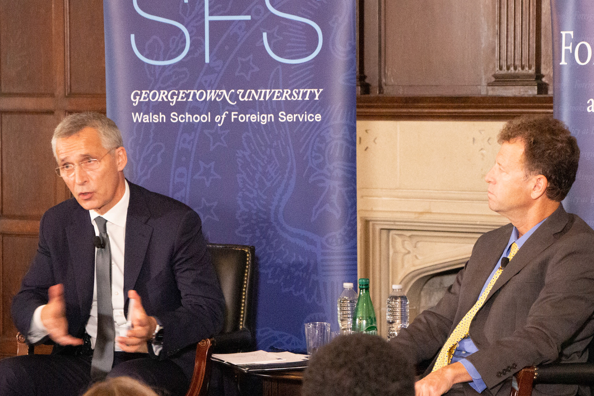 NATO Secretary-General Jens Stoltenberg visiting Georgetown University. Created as part of my job at the Georgetown University School of Foreign Service's communications office.