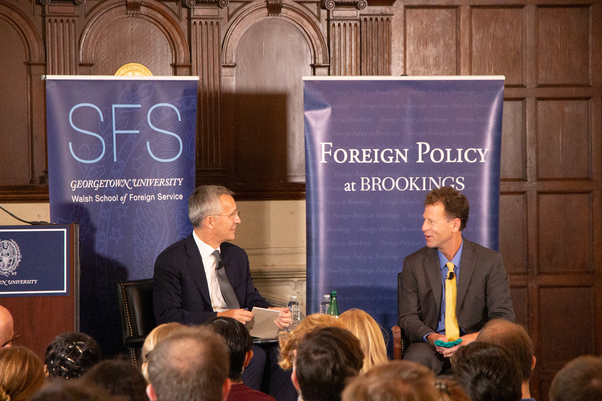 NATO Secretary-General Jens Stoltenberg visiting Georgetown University. Created as part of my job at the Georgetown University School of Foreign Service's communications office.