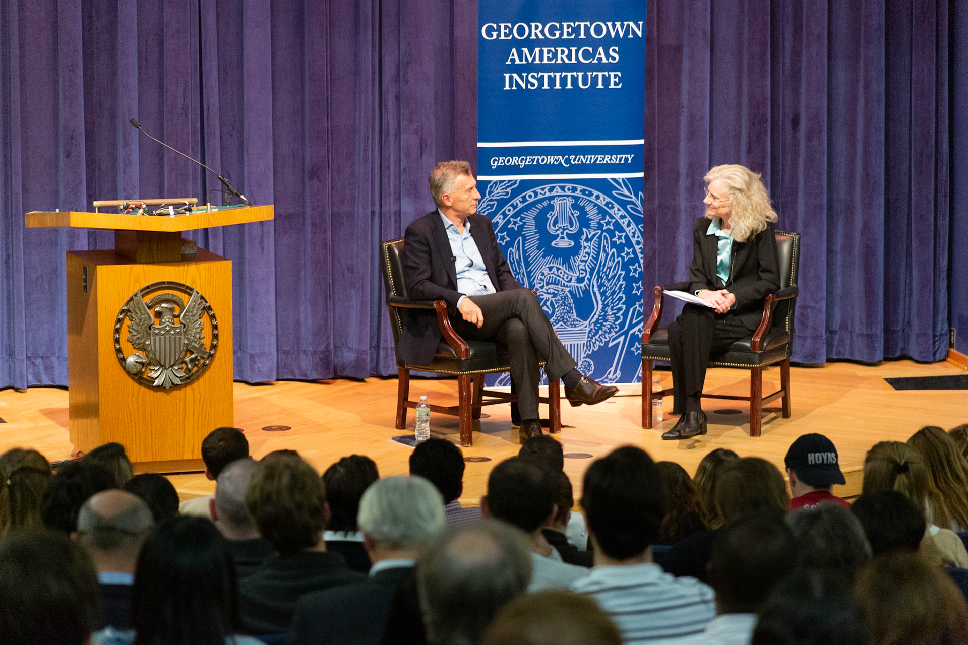 Former president of Argentina Mauricio Macri gave a talk at Georgetown University's Americas Institute talking about his presidency. I took these photos as part of my job at Georgetown University School of Foreign Service's communcations office.