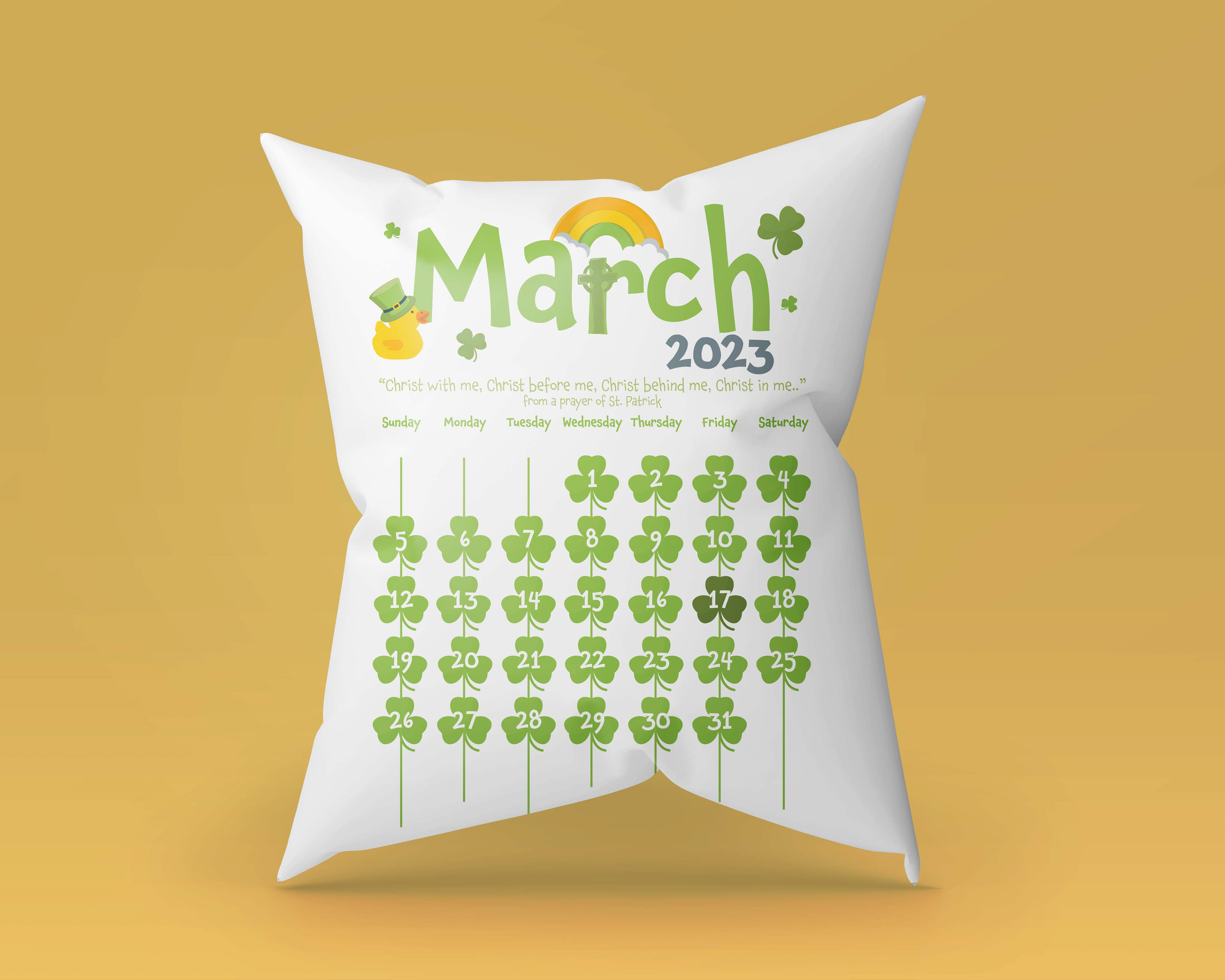 Calendar Pillow, Applied Design