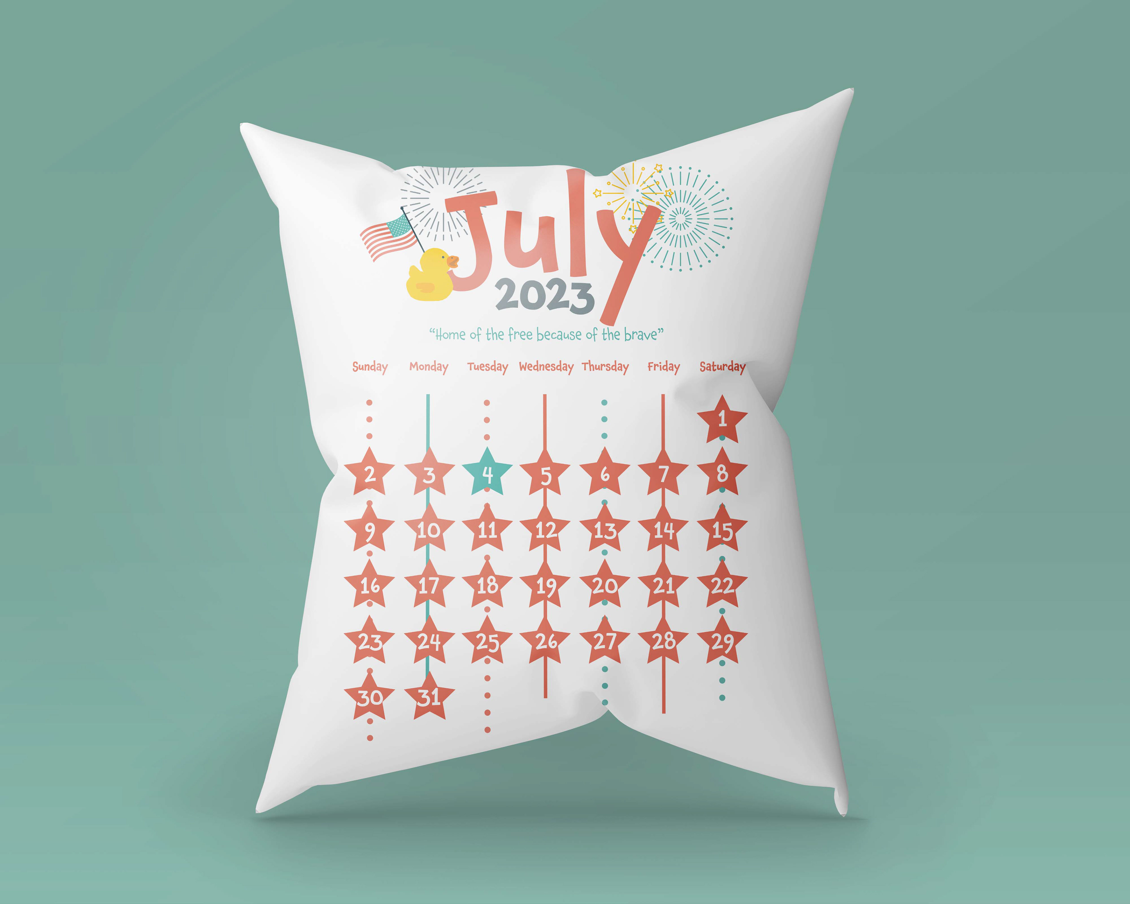 Calendar Pillow, Applied Design