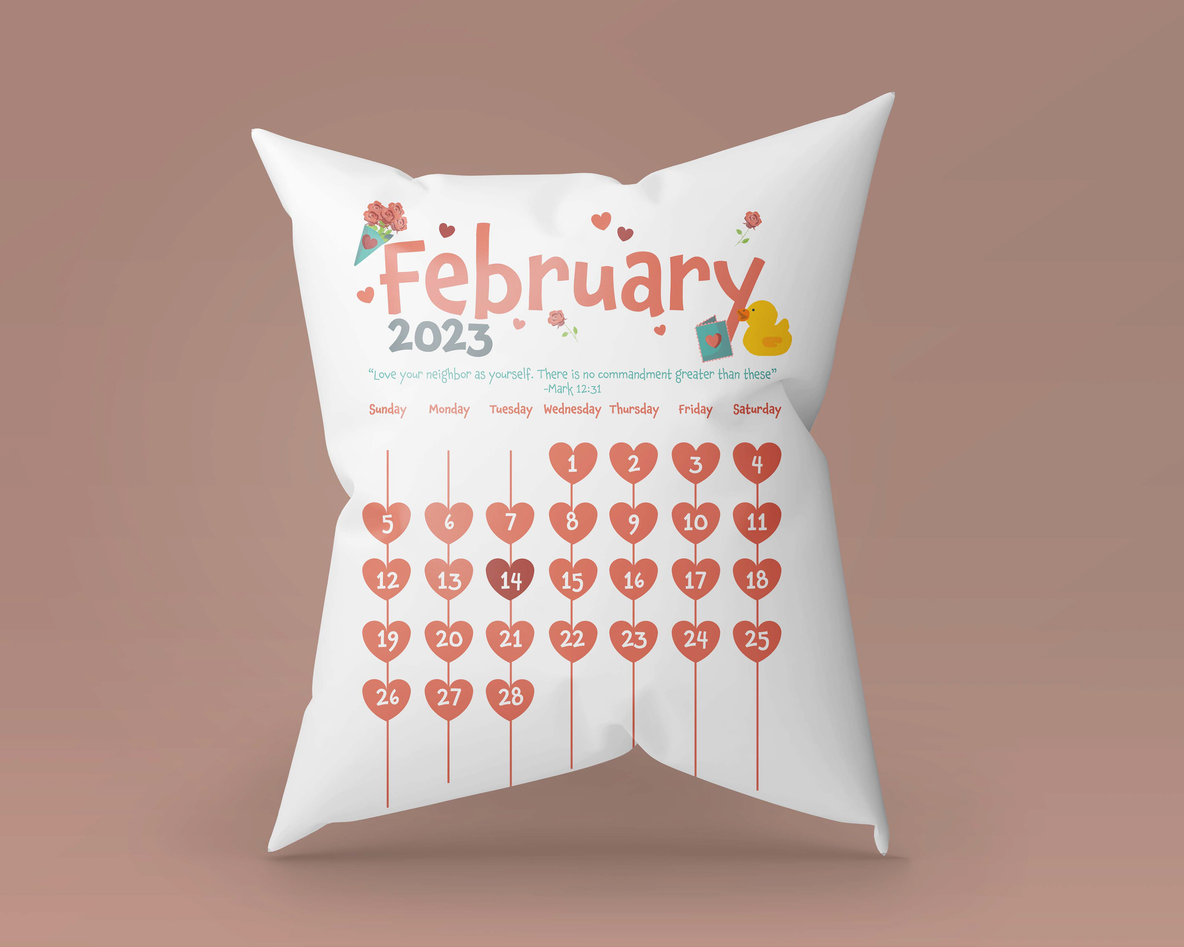 Calendar Pillow, Applied Design