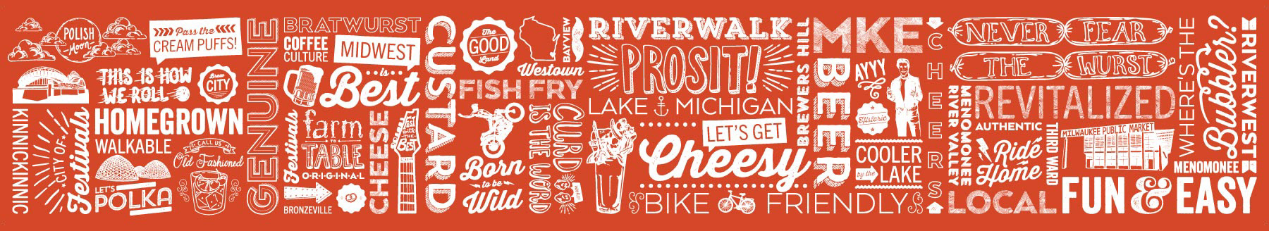 Typographic Front Desk Wrap for Visit Milwaukee