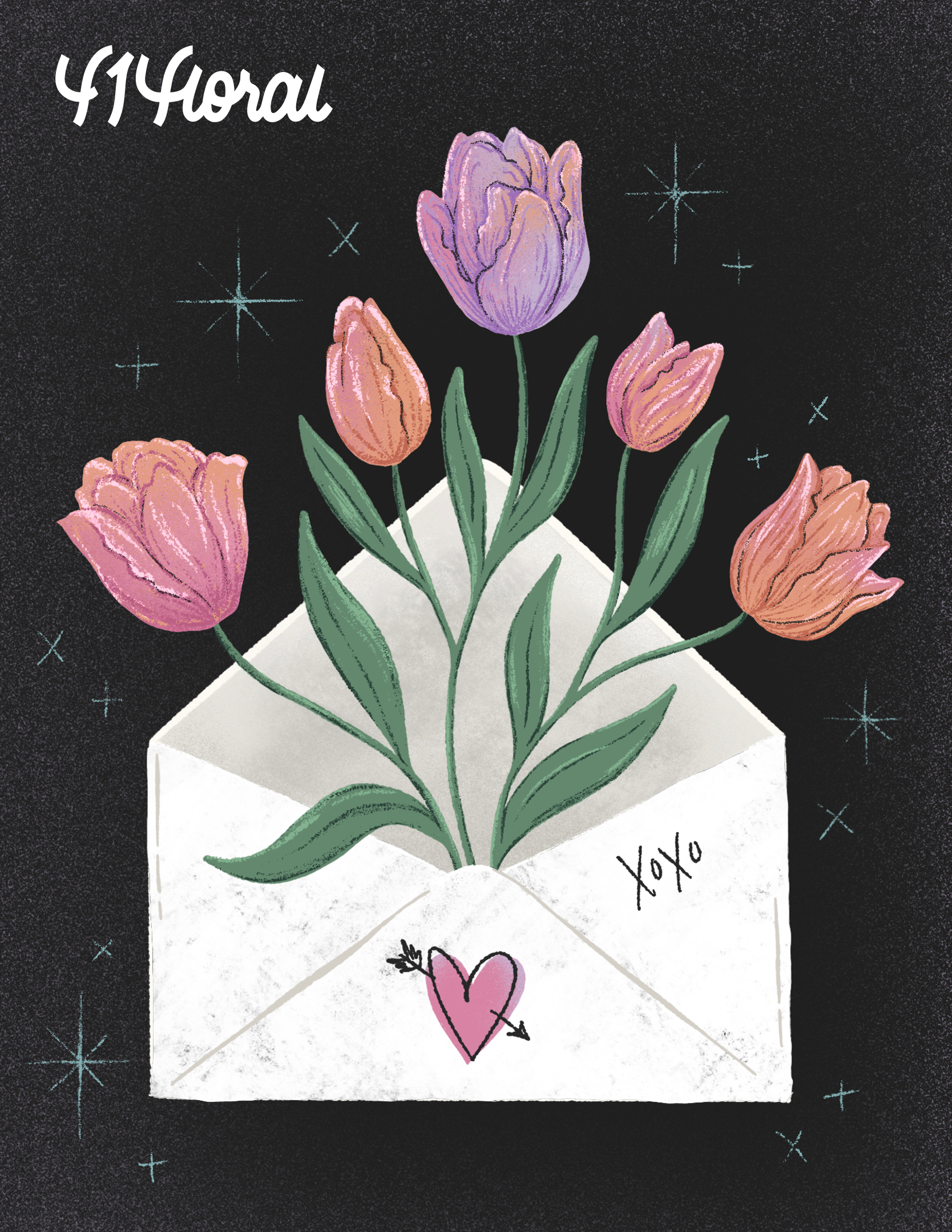 Illustrated Valentine Card for 414loral