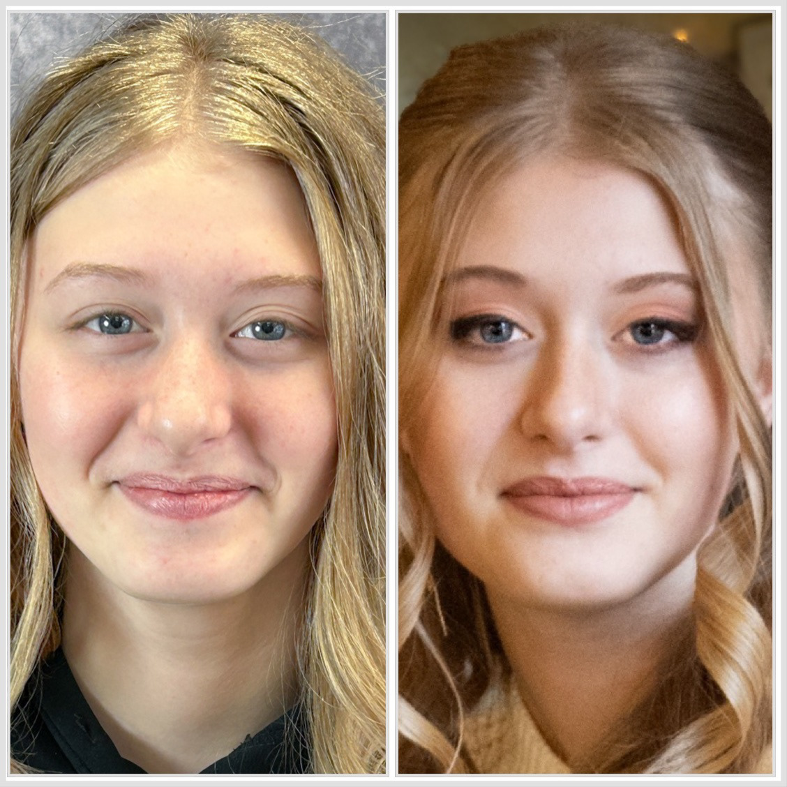 Before and After Makeup Look