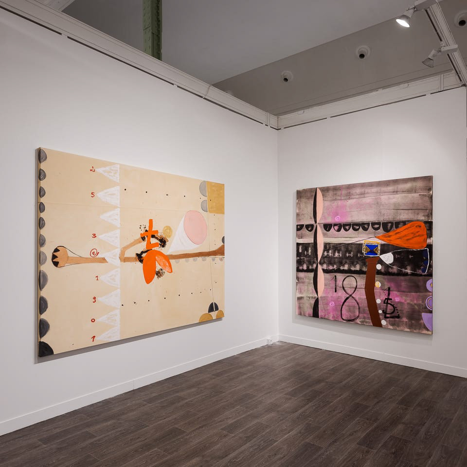 Stand Galerie Cécile Fakhoury, Abidjan - Dakar - Paris, solo show Ouattara Watts à la FIAC 2019, Paris. Photographie G. Copitet