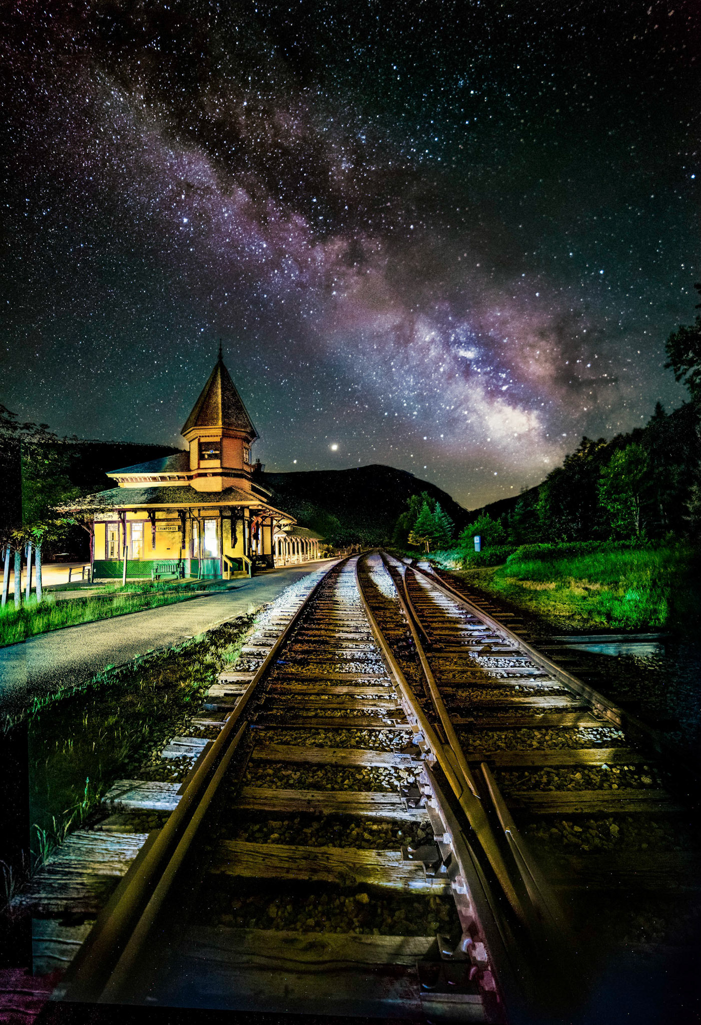 Made from 8 light frames with 10 dark frames by Starry Landscape Stacker 1.8.0.  Algorithm: Min Value