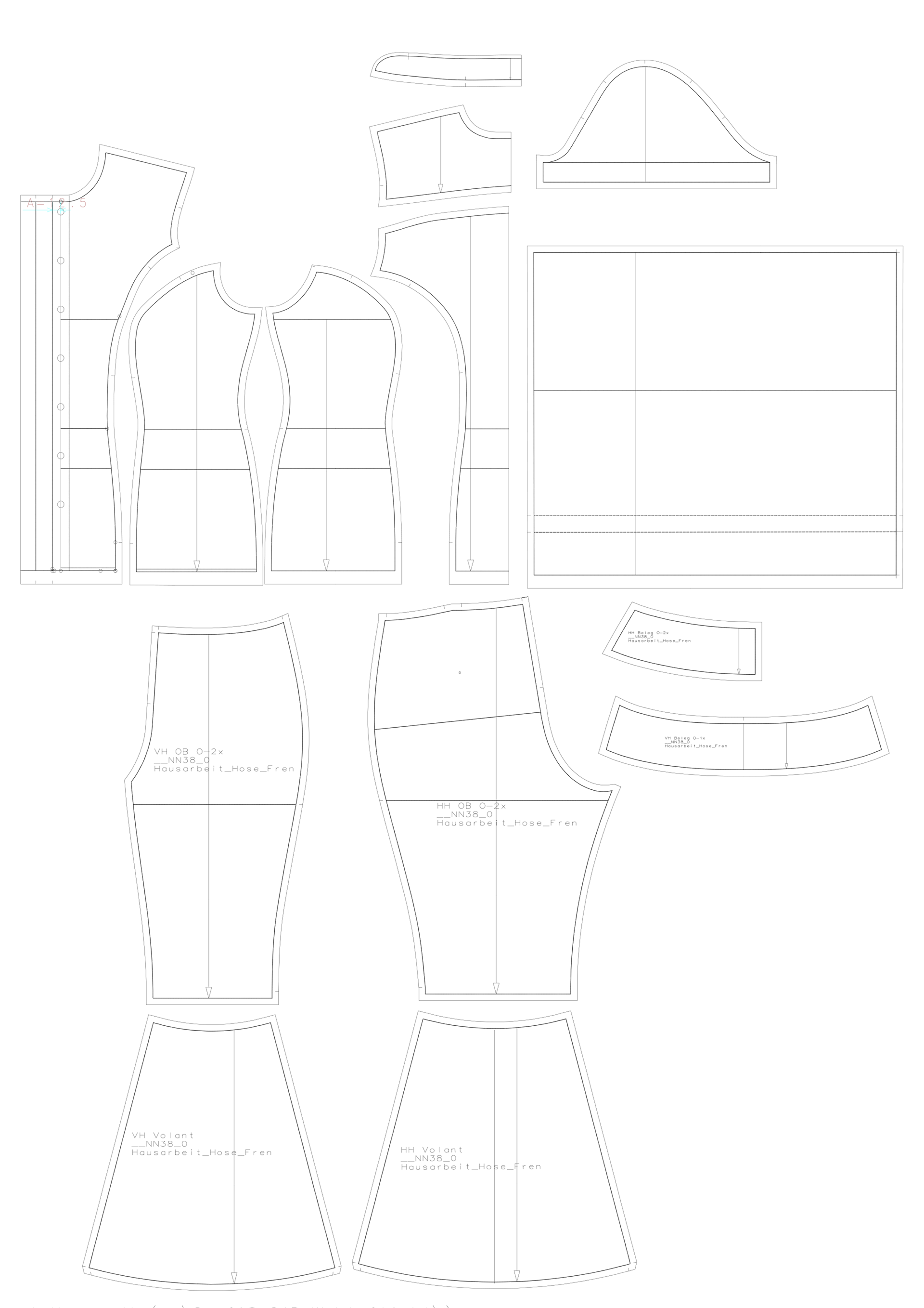 Blouse and pants pattern