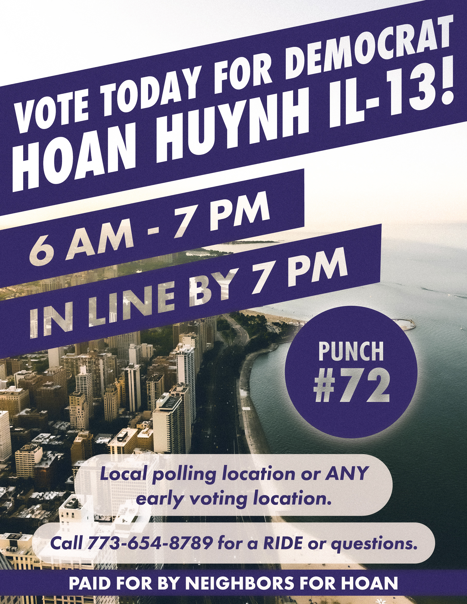 Graphic sent to over text to potential voters on voting day.
