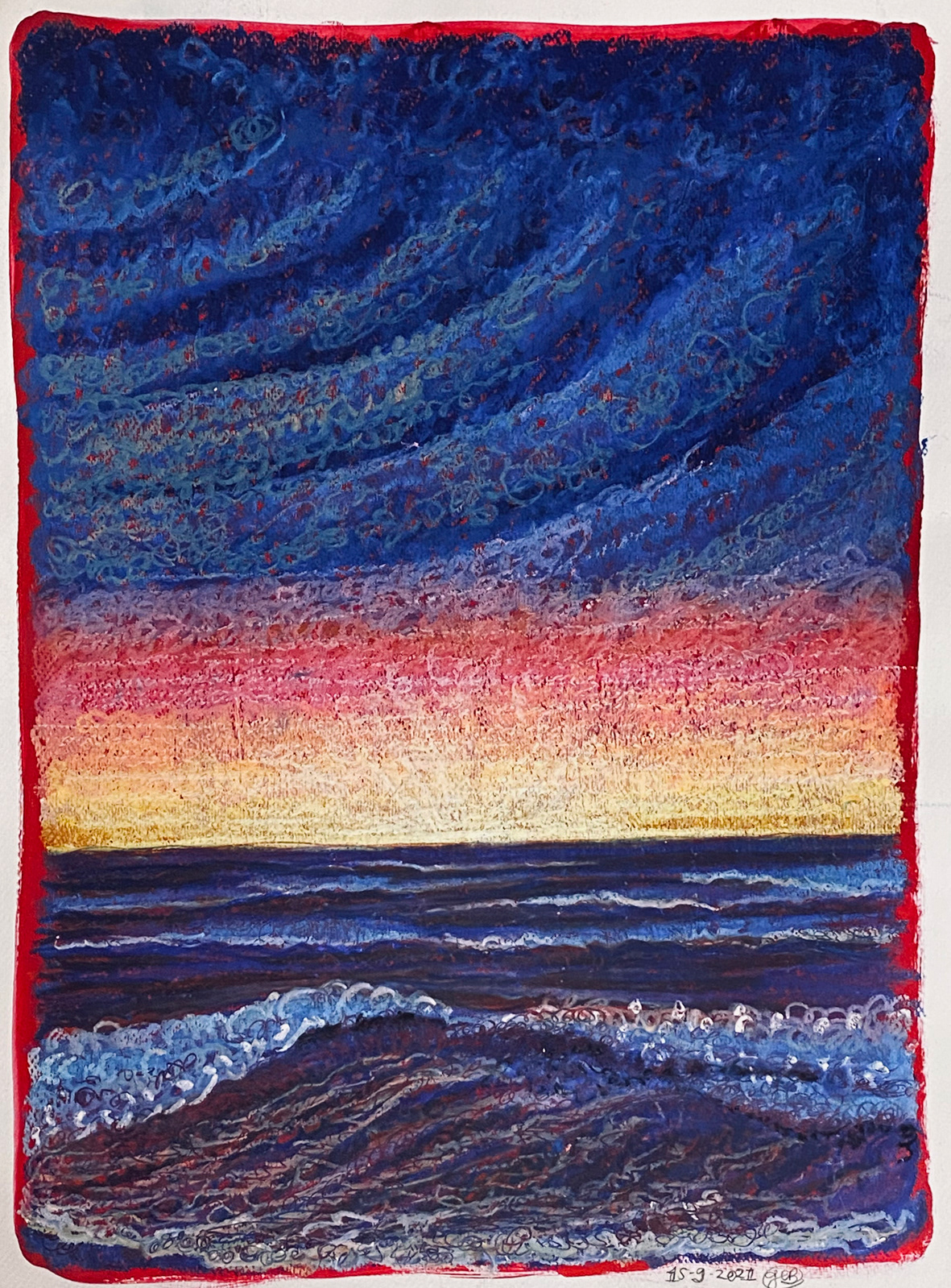 Ocean - oil pastels