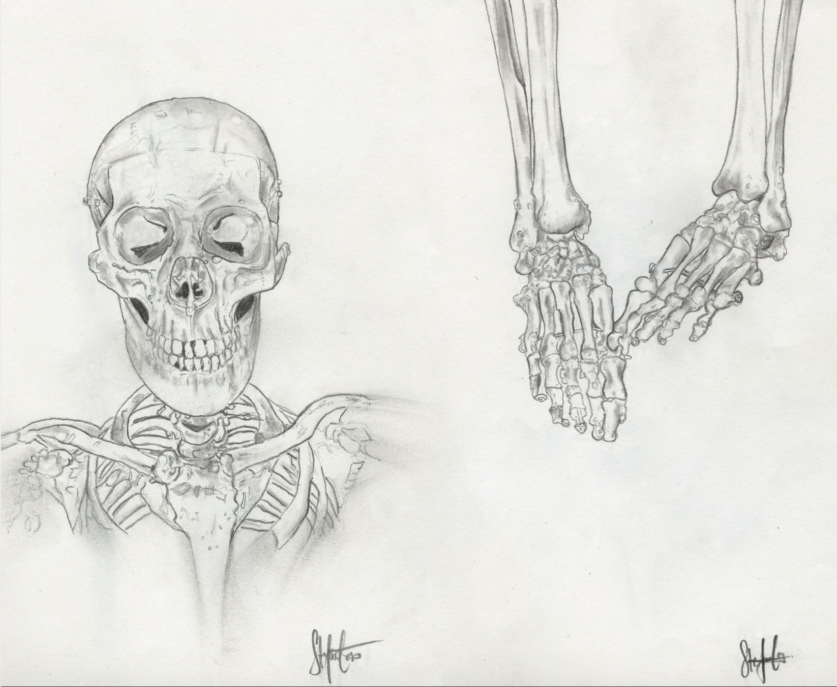 Skeleton study 1 / Mediums used: 2b pencil