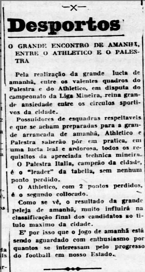 Recorte PalestraXAtletico - Jornal Minas Geraes