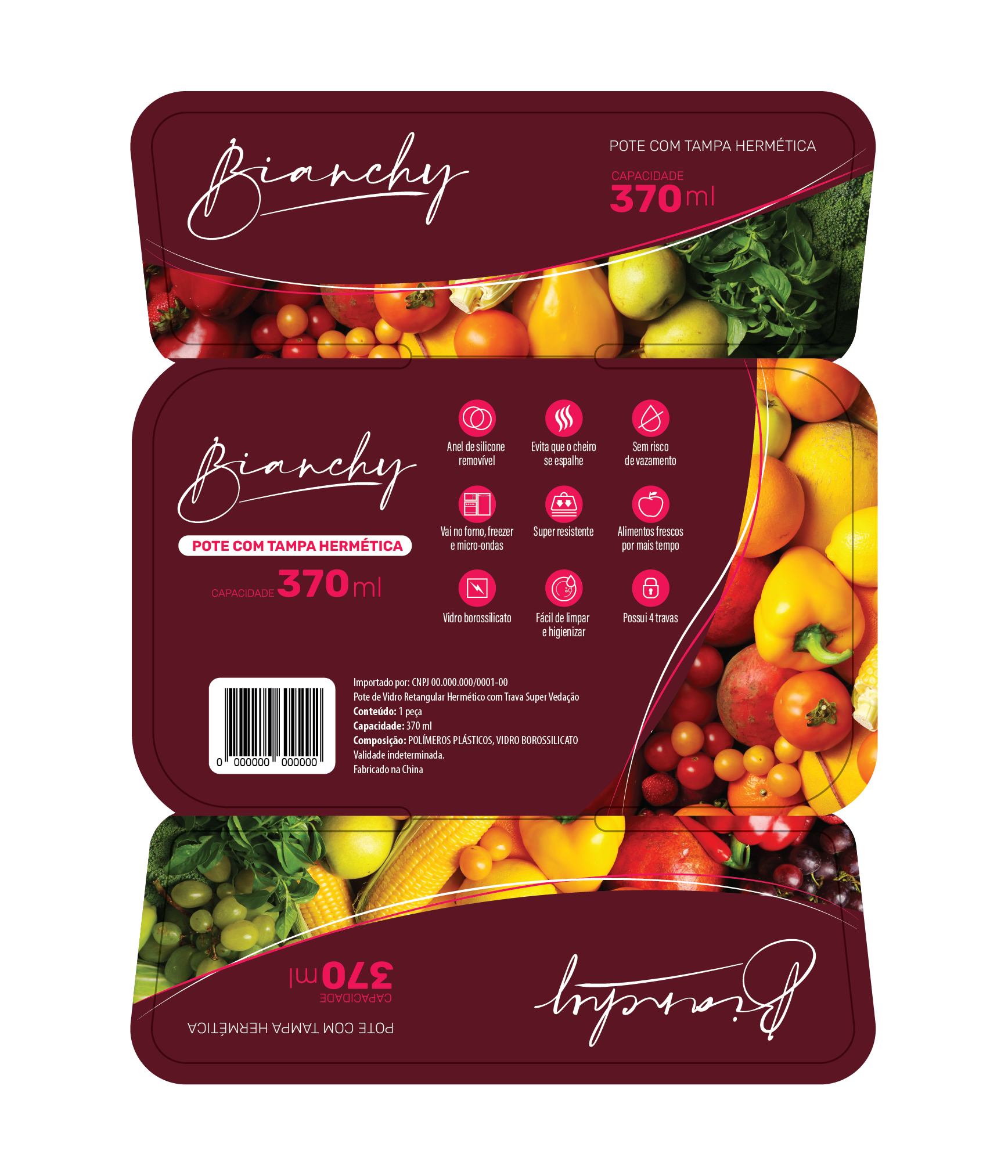 Encarte pata pote de vidro