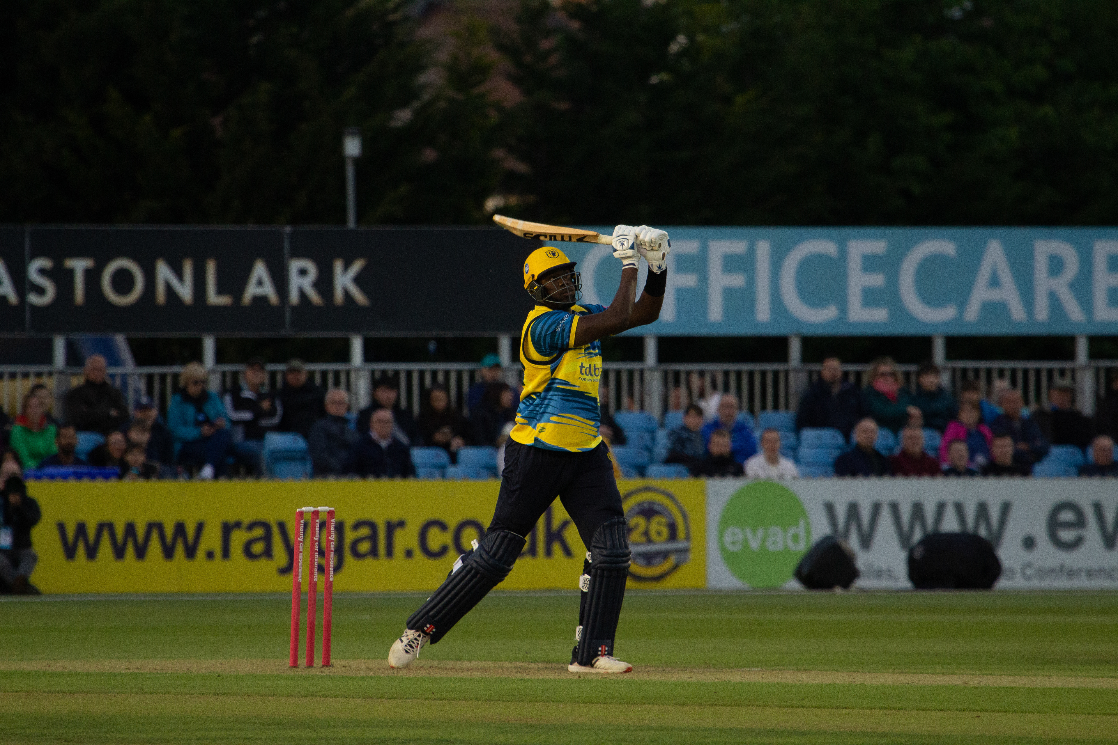 Carlos Brathwaite launches the ball in an explosive cameo