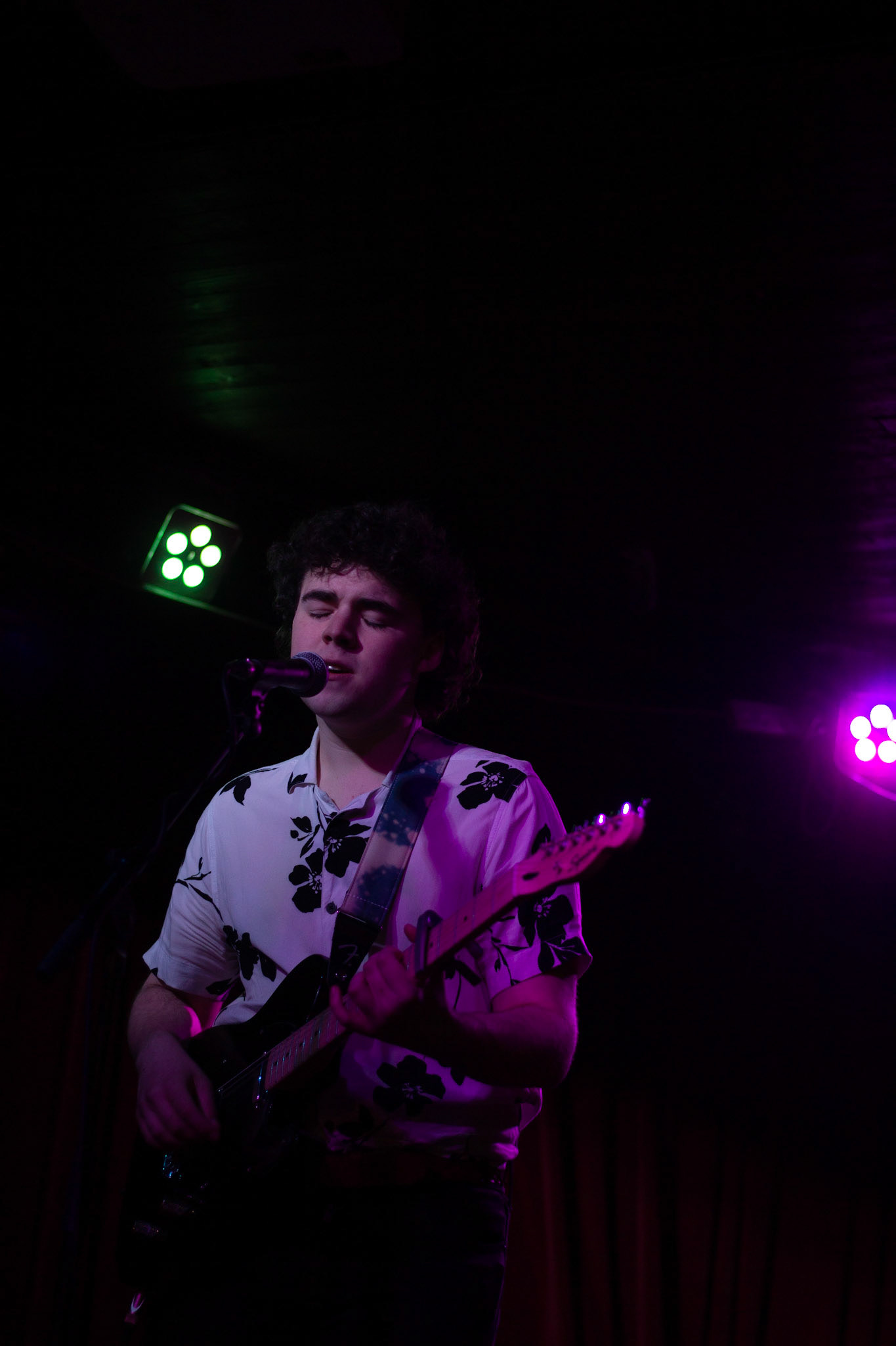 Louis Fenton performing at the Underbelly in Hoxton, London