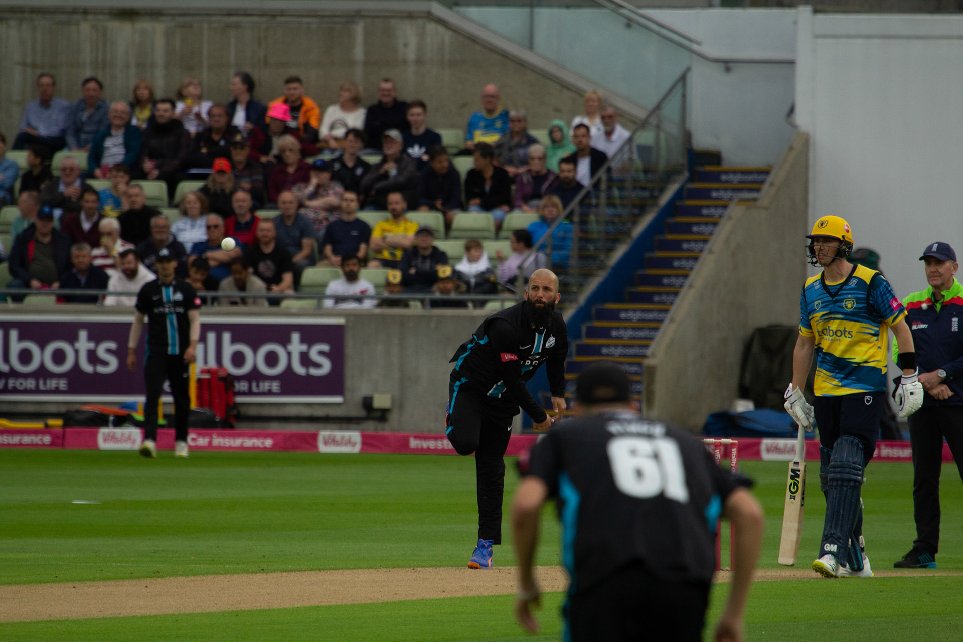 Moeen Ali bowling