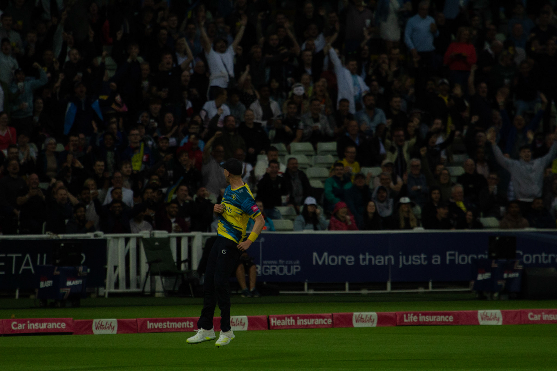 Miles celebrates with the crowd
