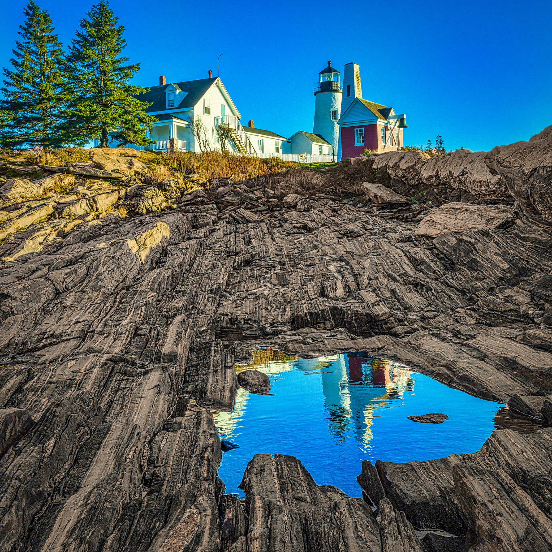 Pemaquid lighthouse reflection