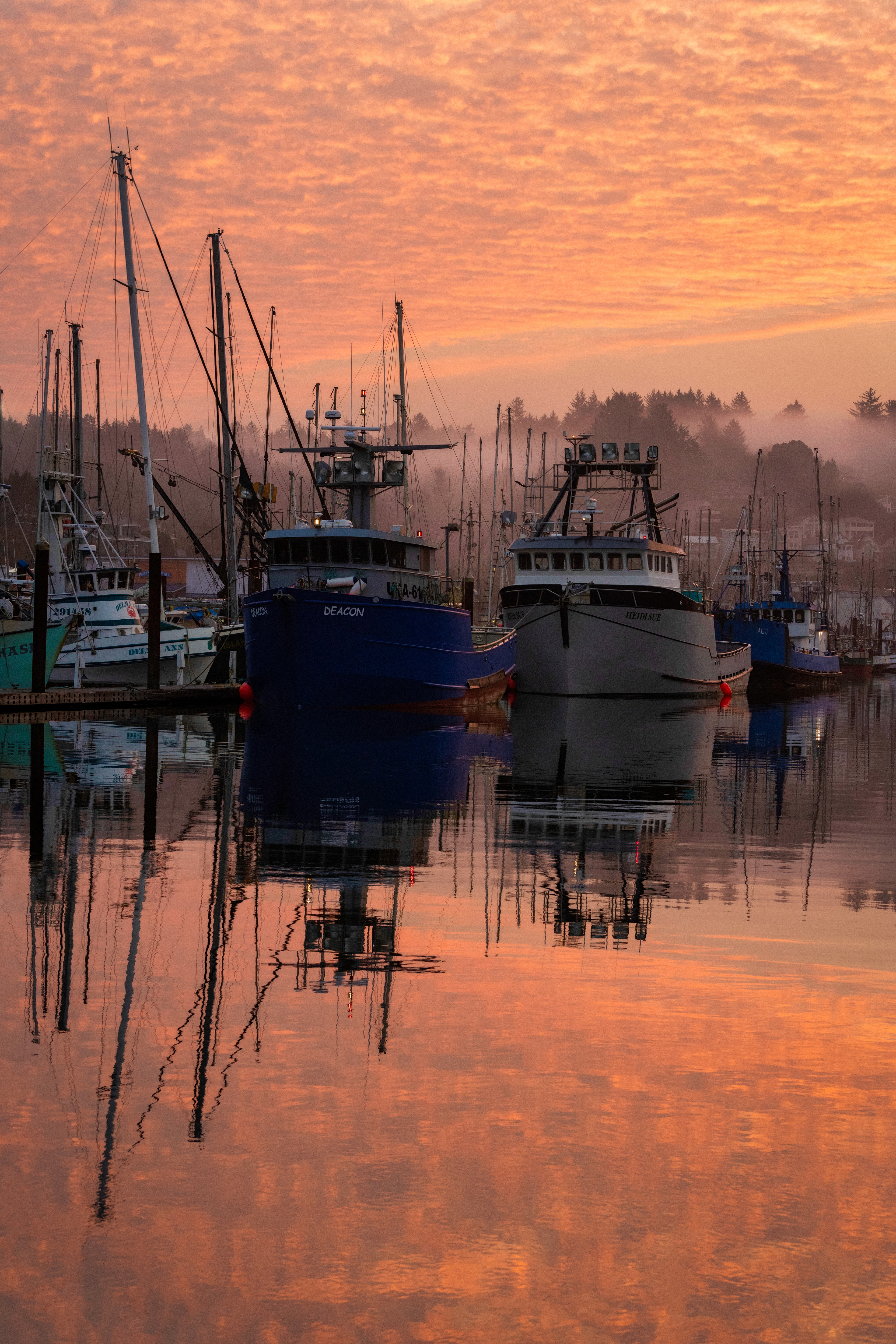 Fiery sky reflections over Newport Harbor 2022