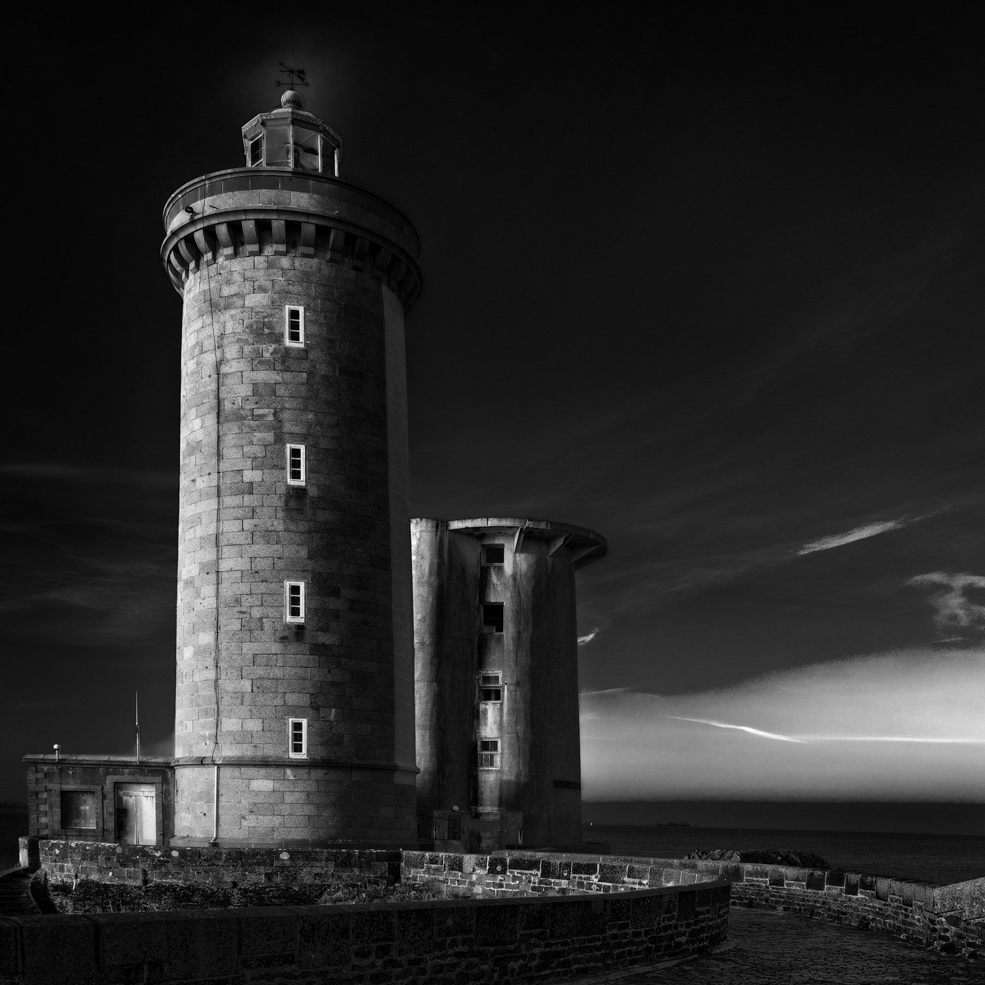 Petit Minou lighthouse at night