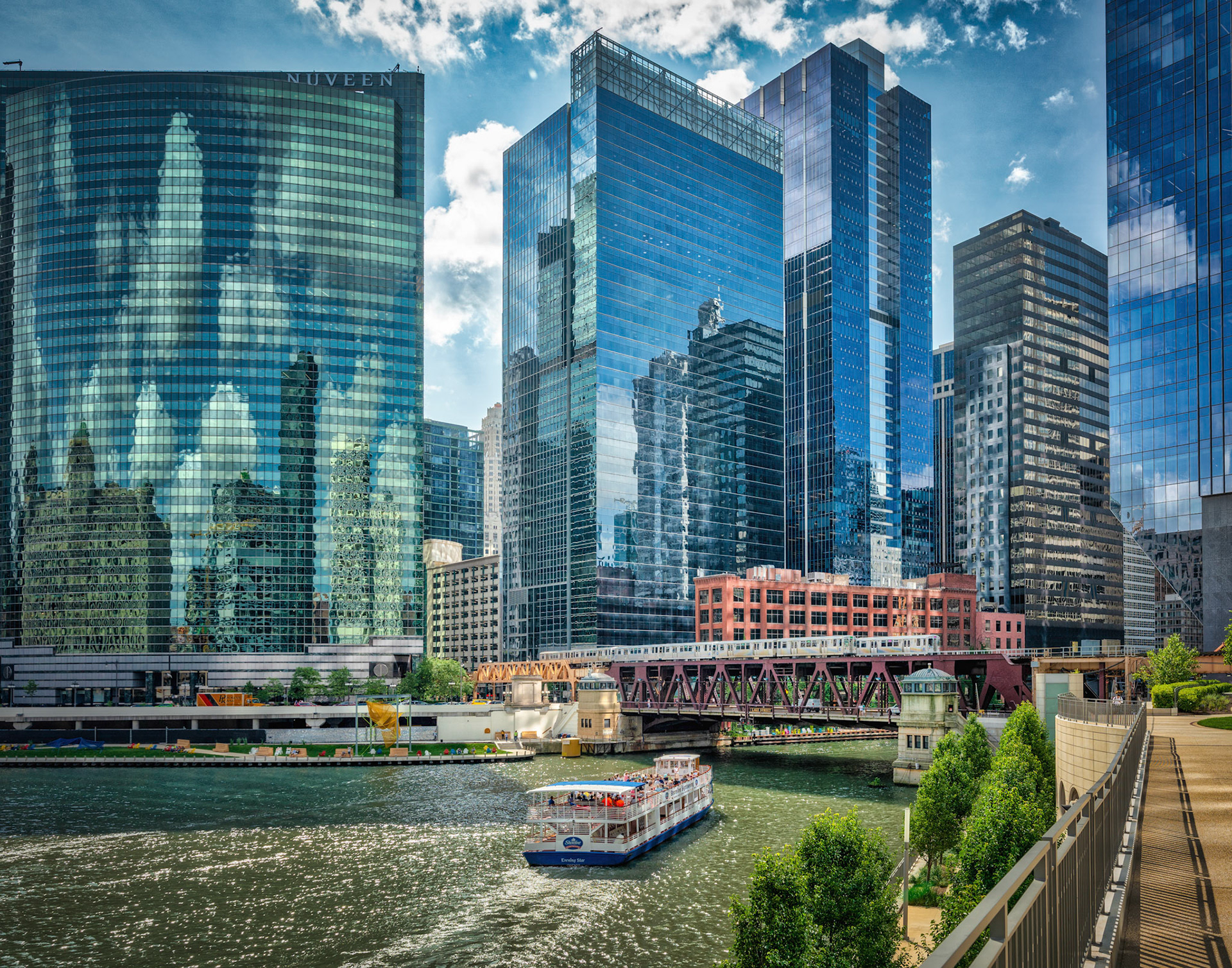 Reflections along Chicago River