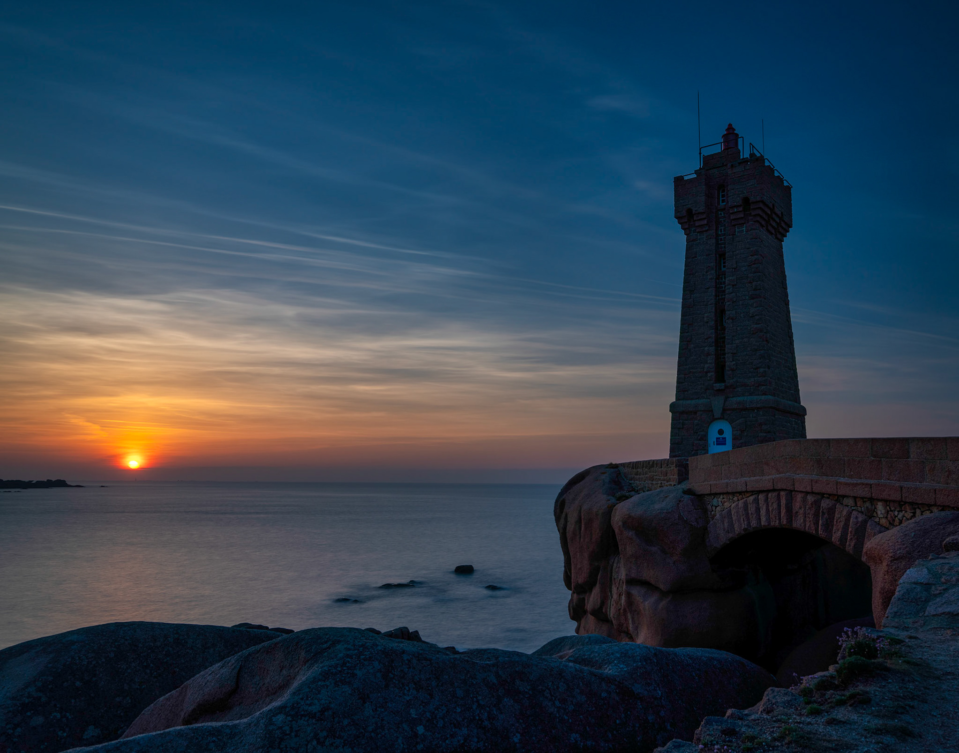 Ploumanach lighthouse at sunset
