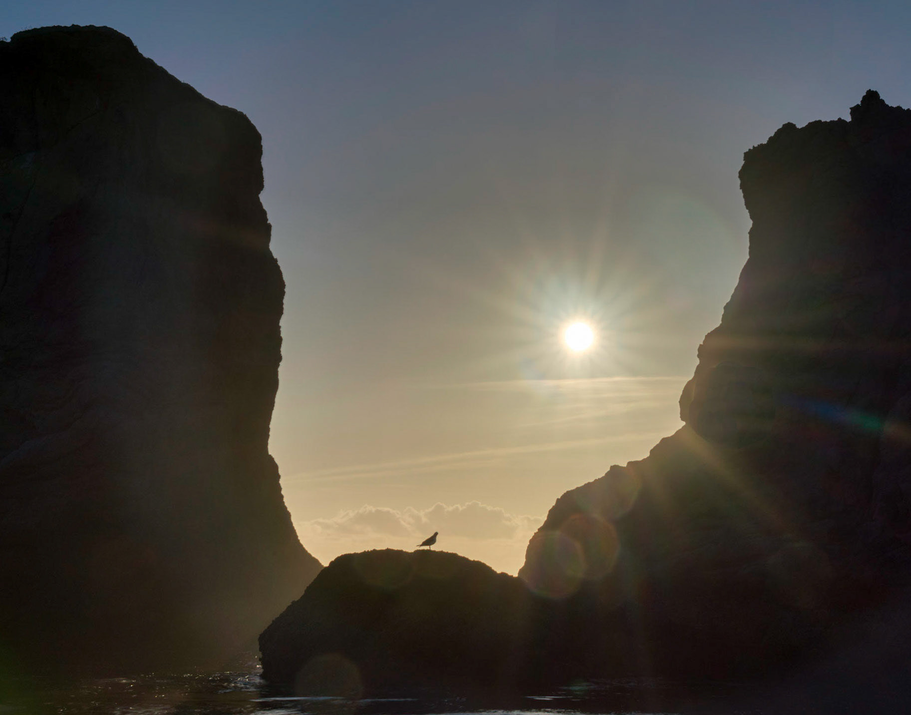 Sunset over sea stacks
