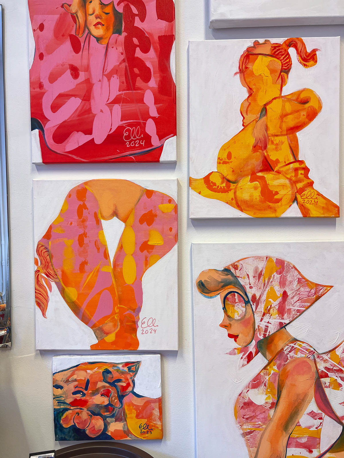 Elli's Helsinki atelier is filled with vibrant paintings.