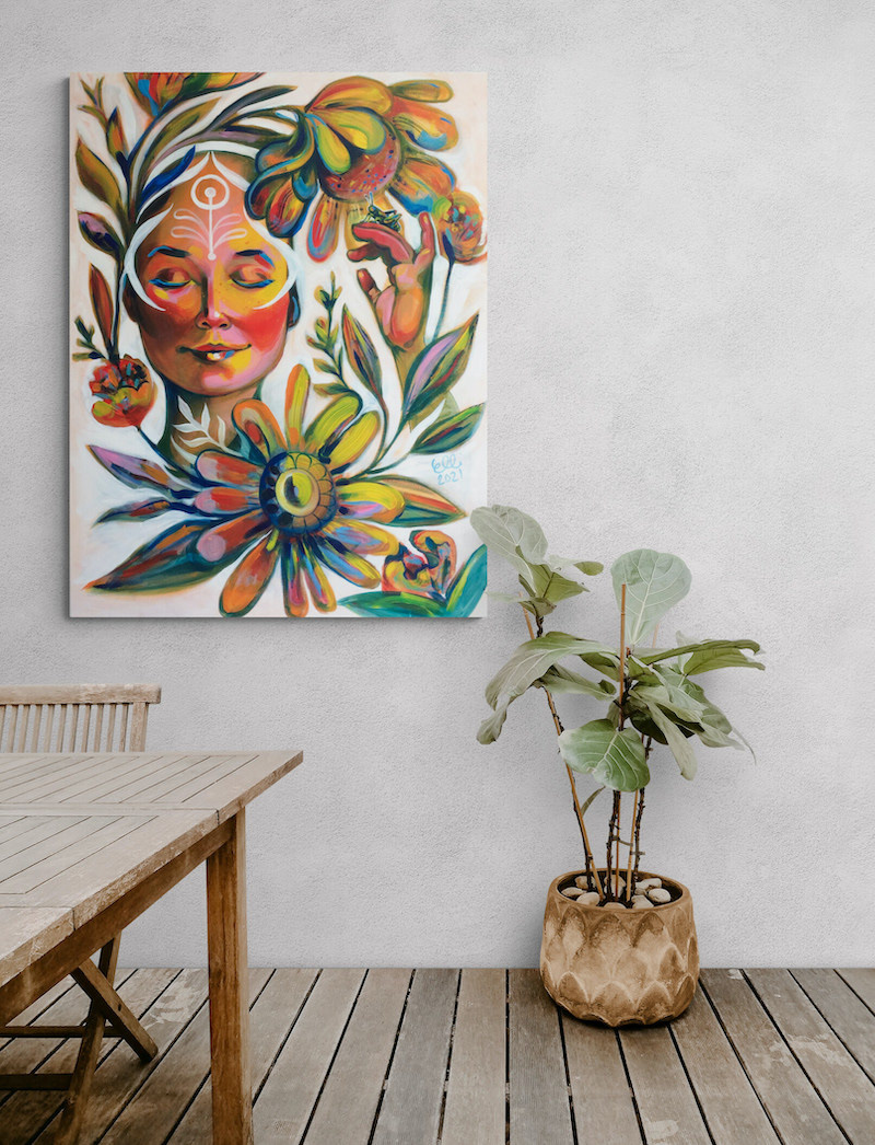 'Indescribable Peace of Mind' by Elli Maanpää in a room, radiating tranquility.
