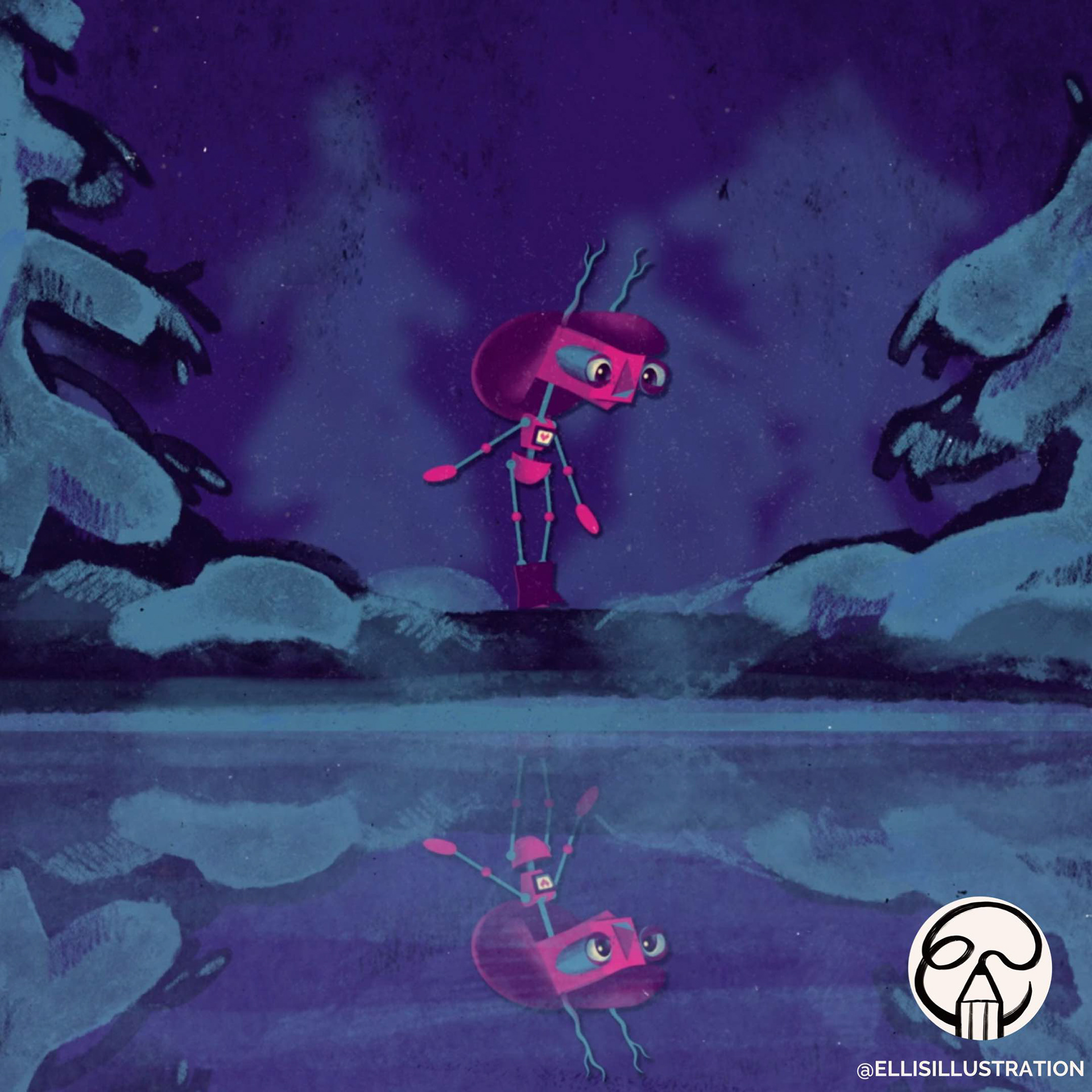 Experience visual storytelling from the heart of Finland’s snowy forests with cute character design by visual artist Elli Maanpää.