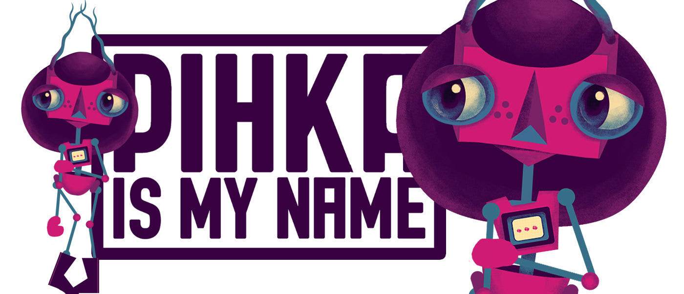 Step-by-step creation process of Pihka Is My Name character by visual artist Elli Maanpää. From forgotten imaginary friend to vibrant band front character.