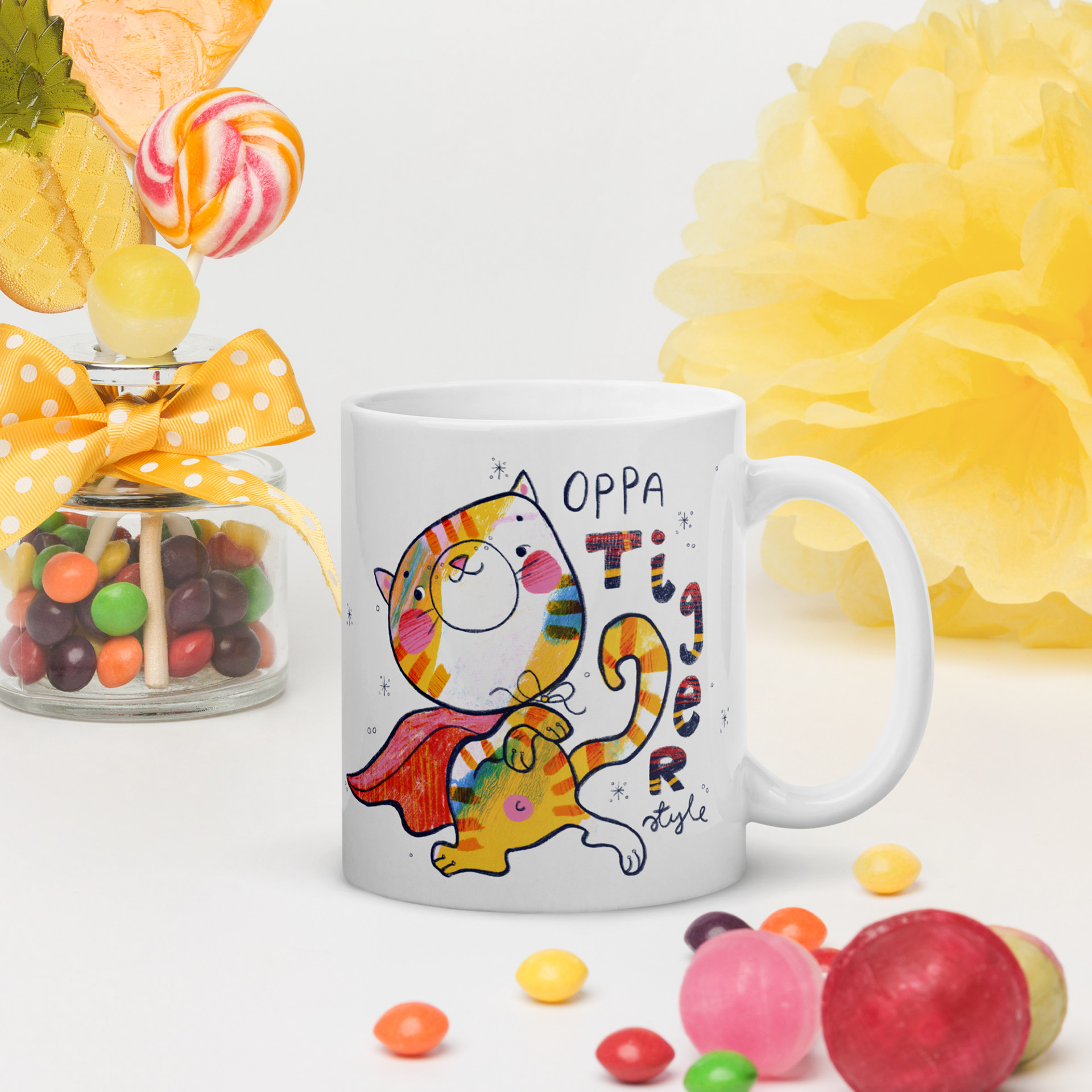 Elli Maanpää's surface design: Tiger mug.