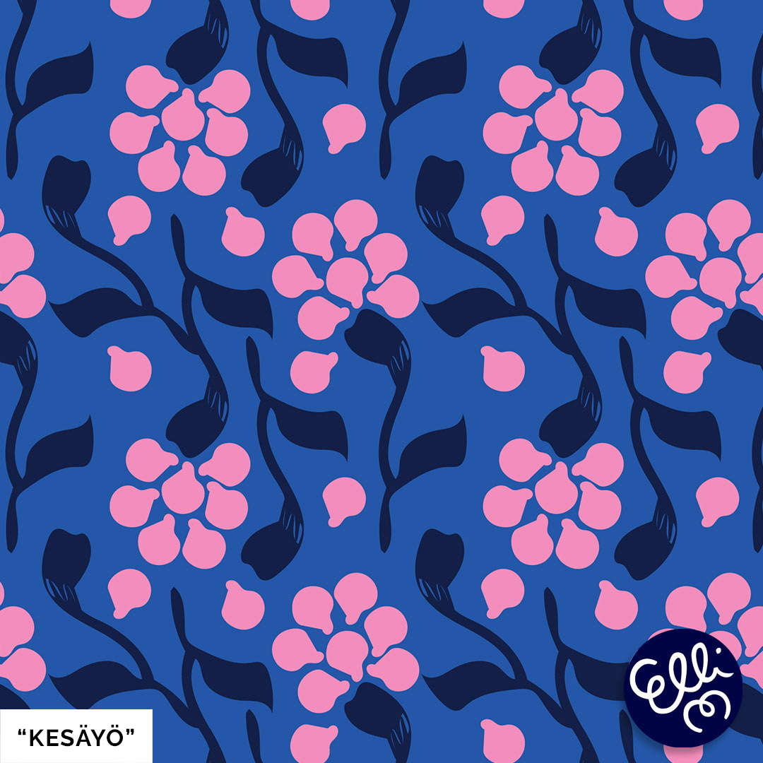 Vibrant Helsinki-inspired floral pattern design.