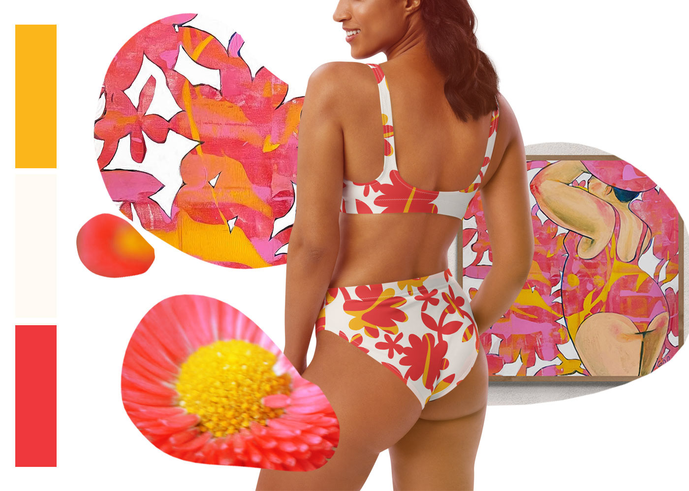 Elli Maanpää's vibrant Bikini Collection, featuring intricate pattern designs and surface illustrations, brings a burst of summer joy to every piece.