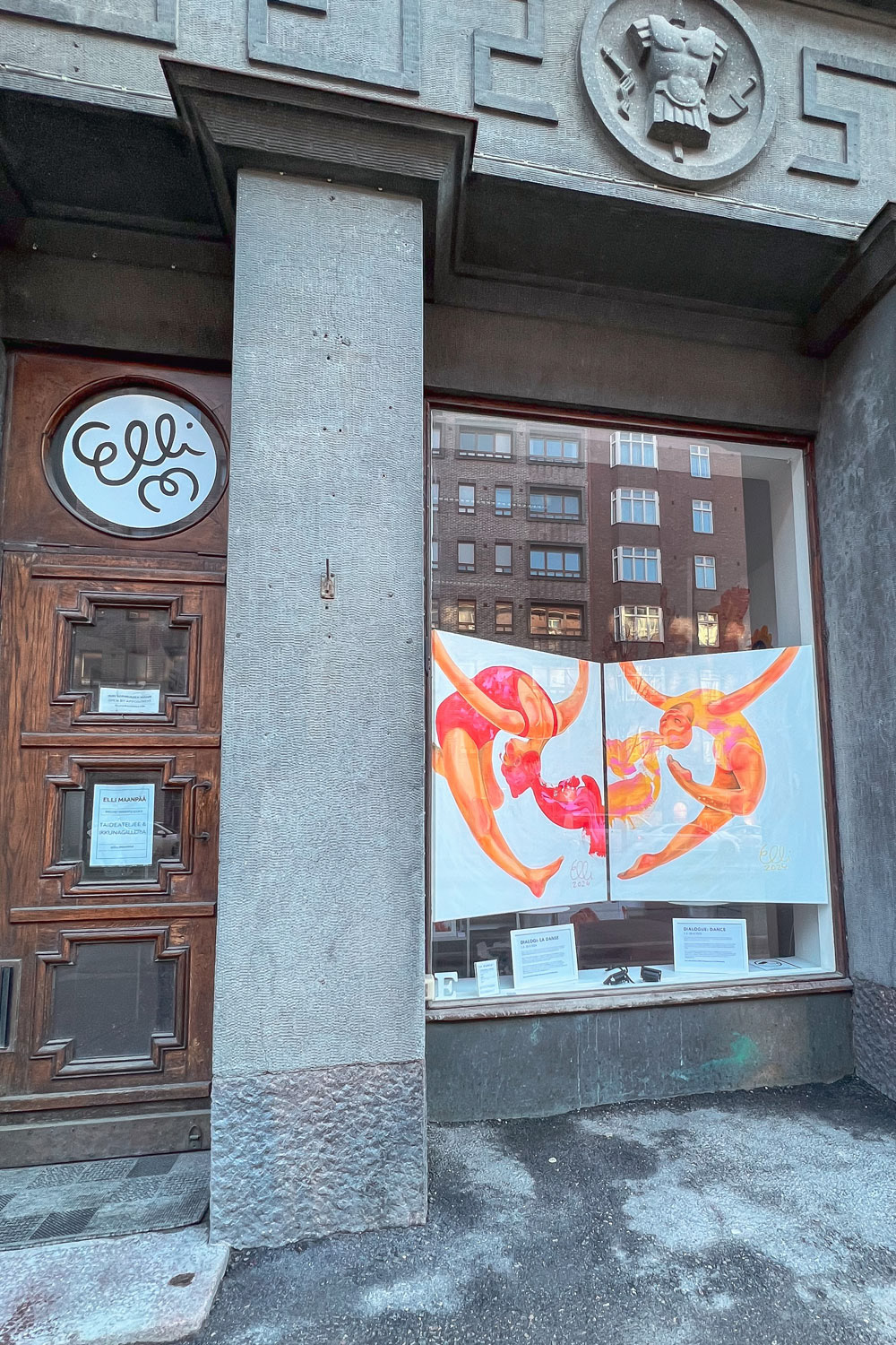 Experience the vibrant artwork at Window Art Gallery Elli in Helsinki.