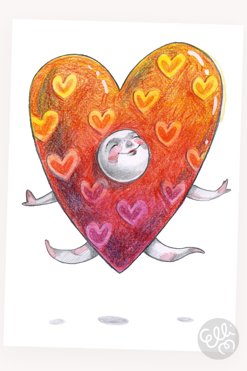 Illustrator Elli Maanpää's cute drawing: "Sweetheart".
