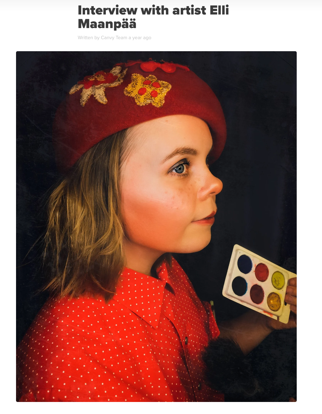 Portrait of Finnish contemporary painter Elli Maanpää.
