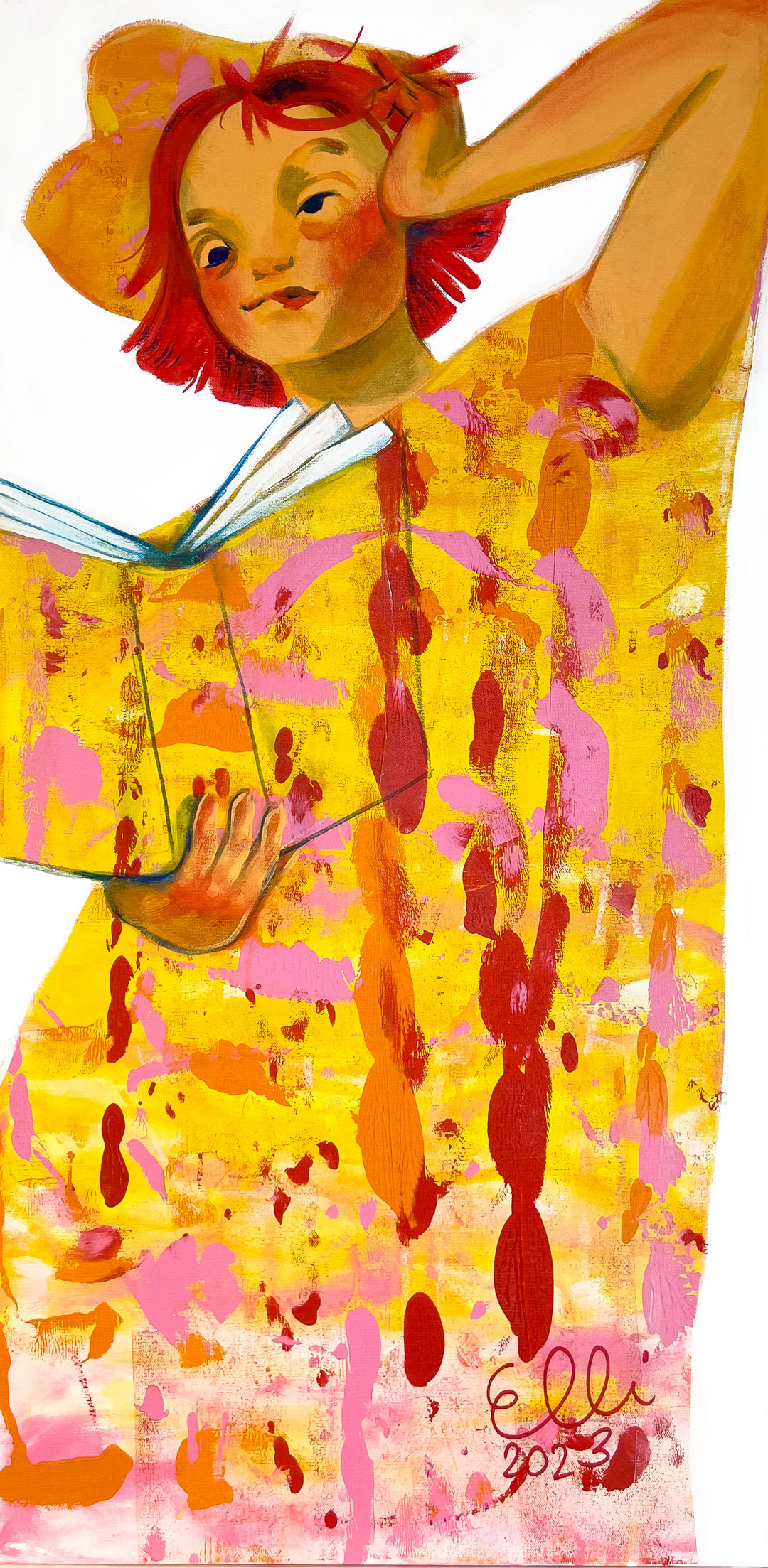 "Not a Bit Tired," a figurative painting by visual artist Elli Maanpää.