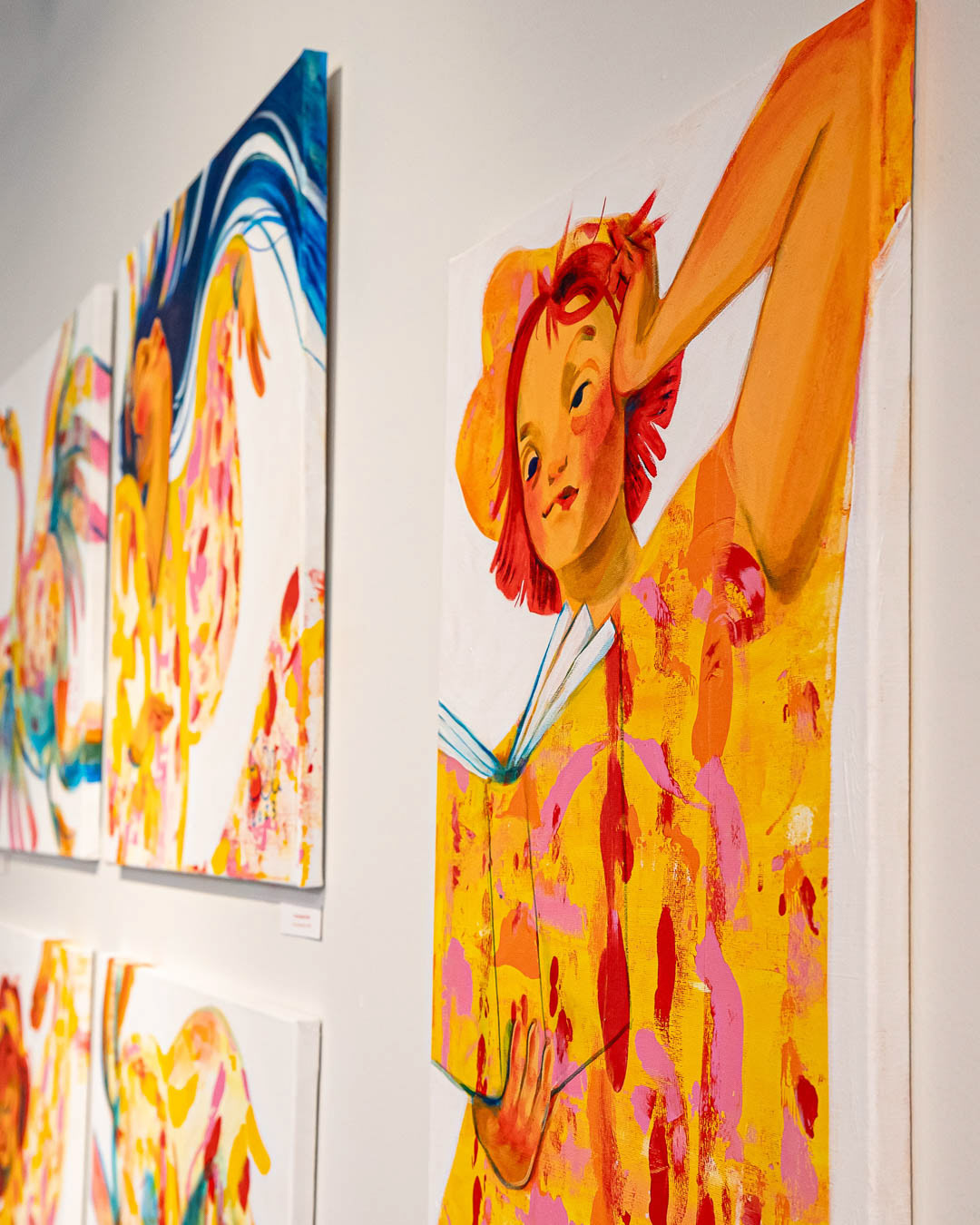 This figurative painting portrays the experience of resisting the call of sleep.