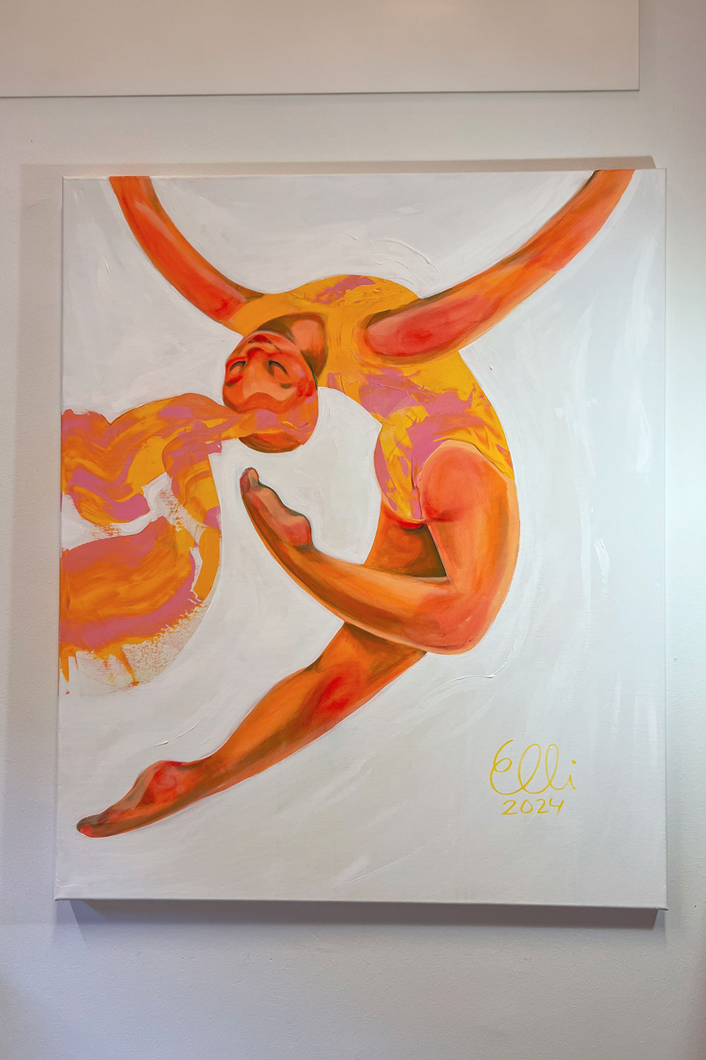 Experience the vibrant joy of the figurative painting 'Sunlit.'