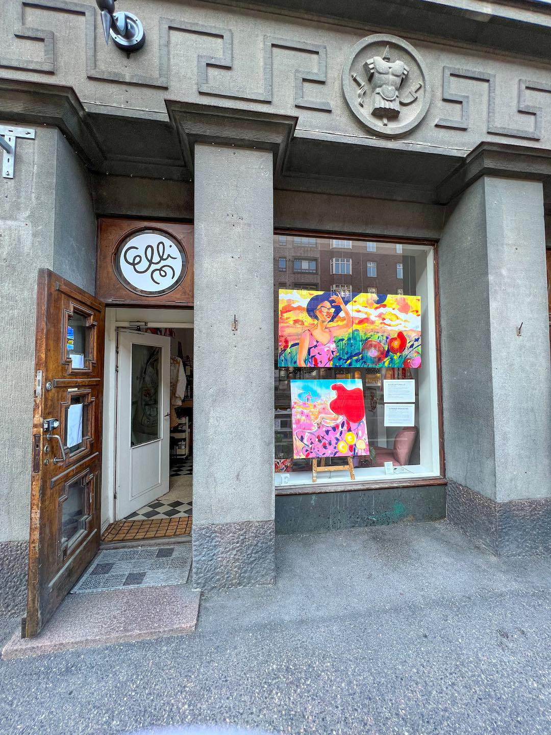 Summery figurative paintings exhibited at Window Gallery Elli, Helsinki.