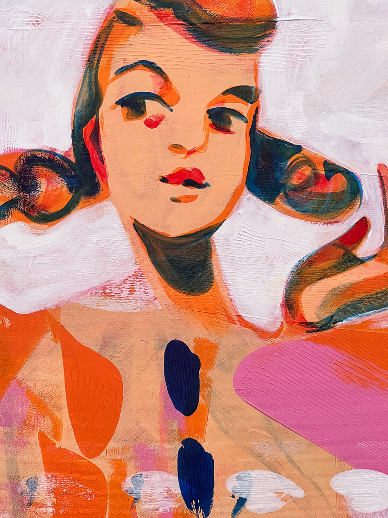 Close up of the painting "So What" by Elli Maanpää.