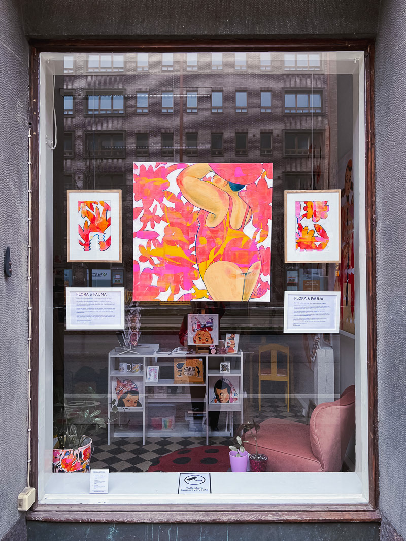 Elli Maanpää's atelier window in Helsinki in summer 2023.