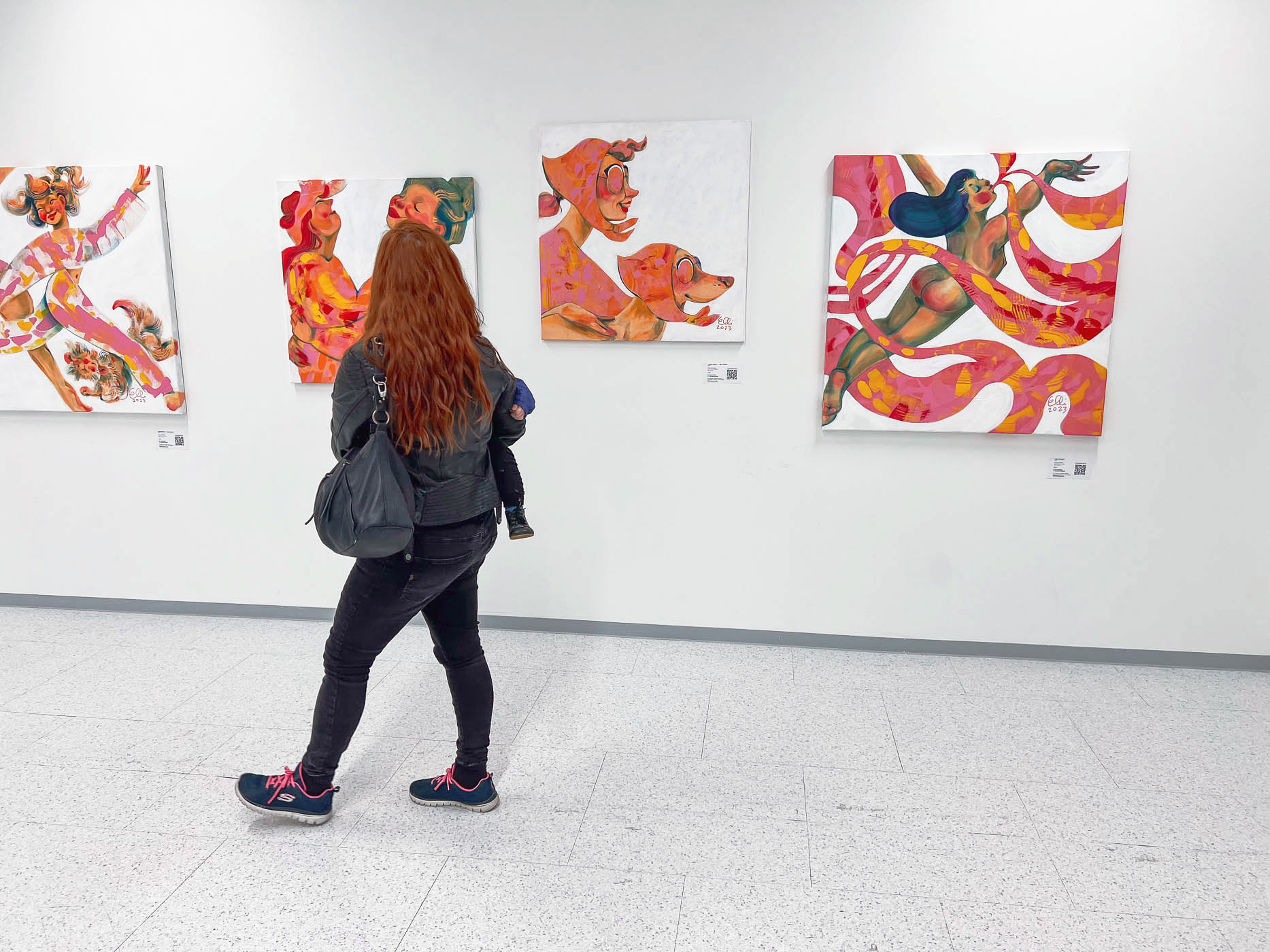 Art exhibition featuring Maanpää's figurative paintings.