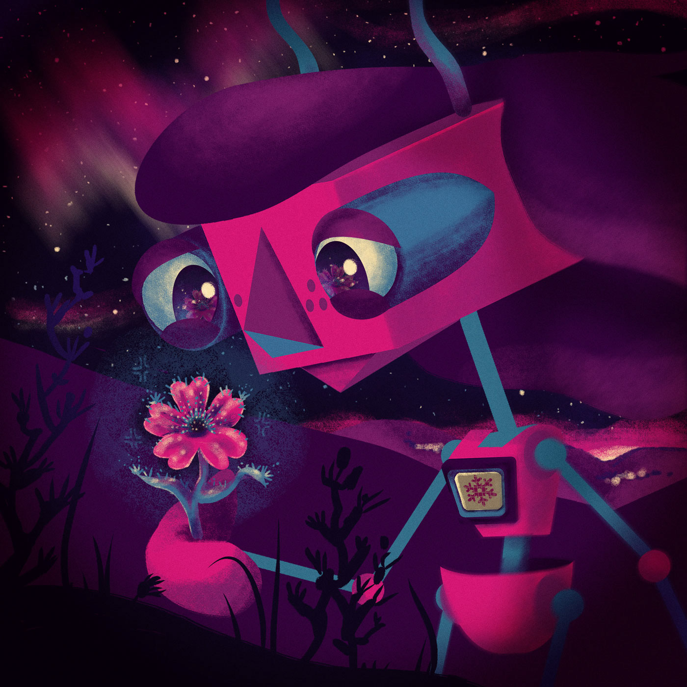 Cover illustration for the single 'Binaries' by Pihka Is My Name.