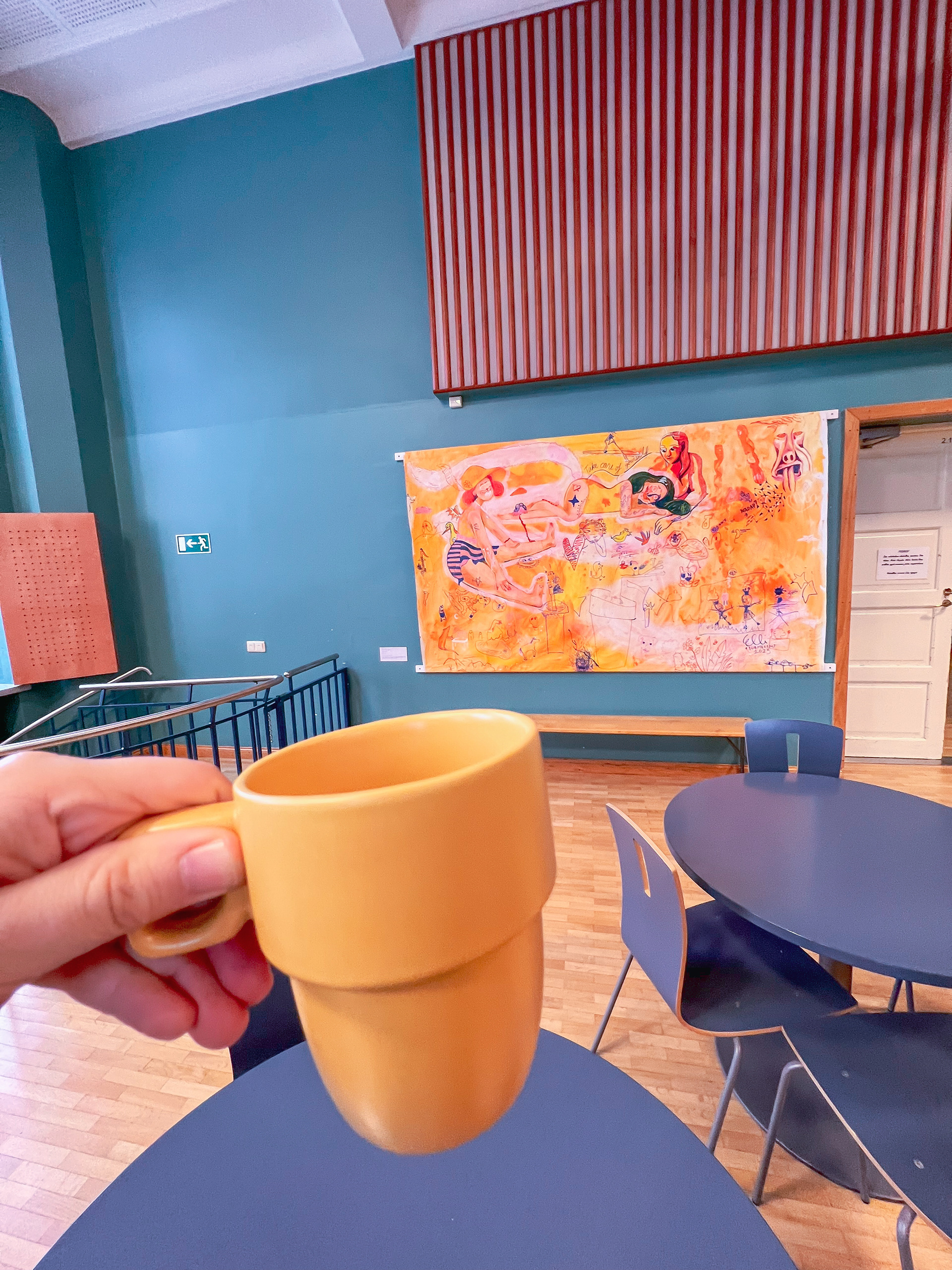 The artwork is showcased on the walls of Dixi Youth Cafe at Lohja Activity Center Harjula.