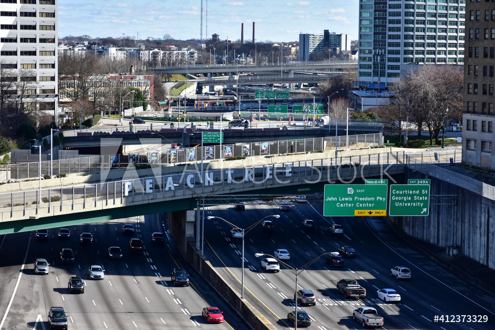 Downtown Atlanta Highway & Cityscape