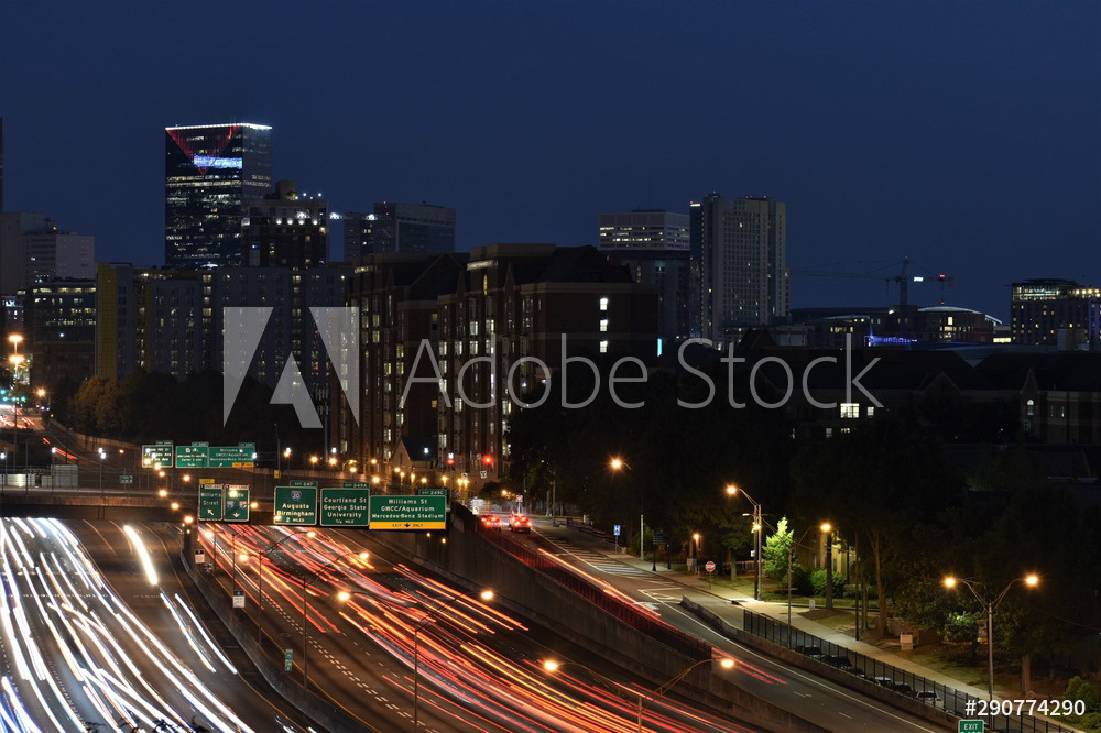 Downtown Atlanta Cityscape & Traffic