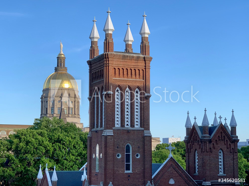 Downtown Atlanta Church & Georgia State Capitol